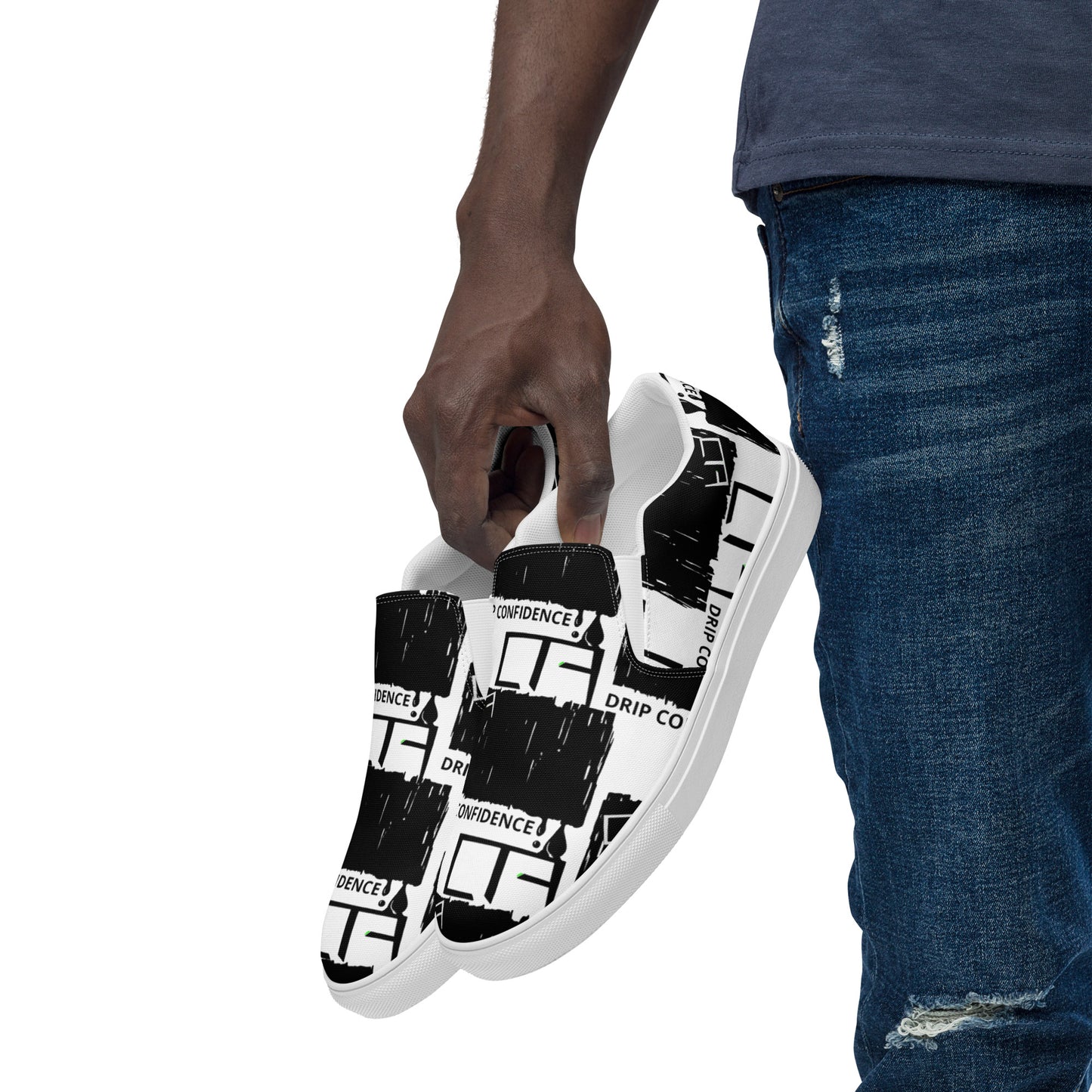 DRIP MENS SLIP ONS WHITE