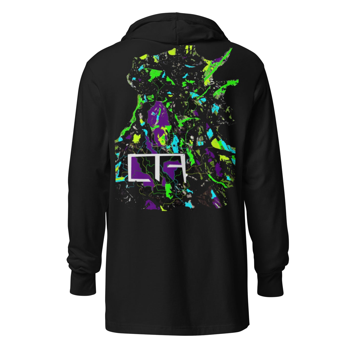 FRAGMENTED LONGSLEEVE HOODED TEE