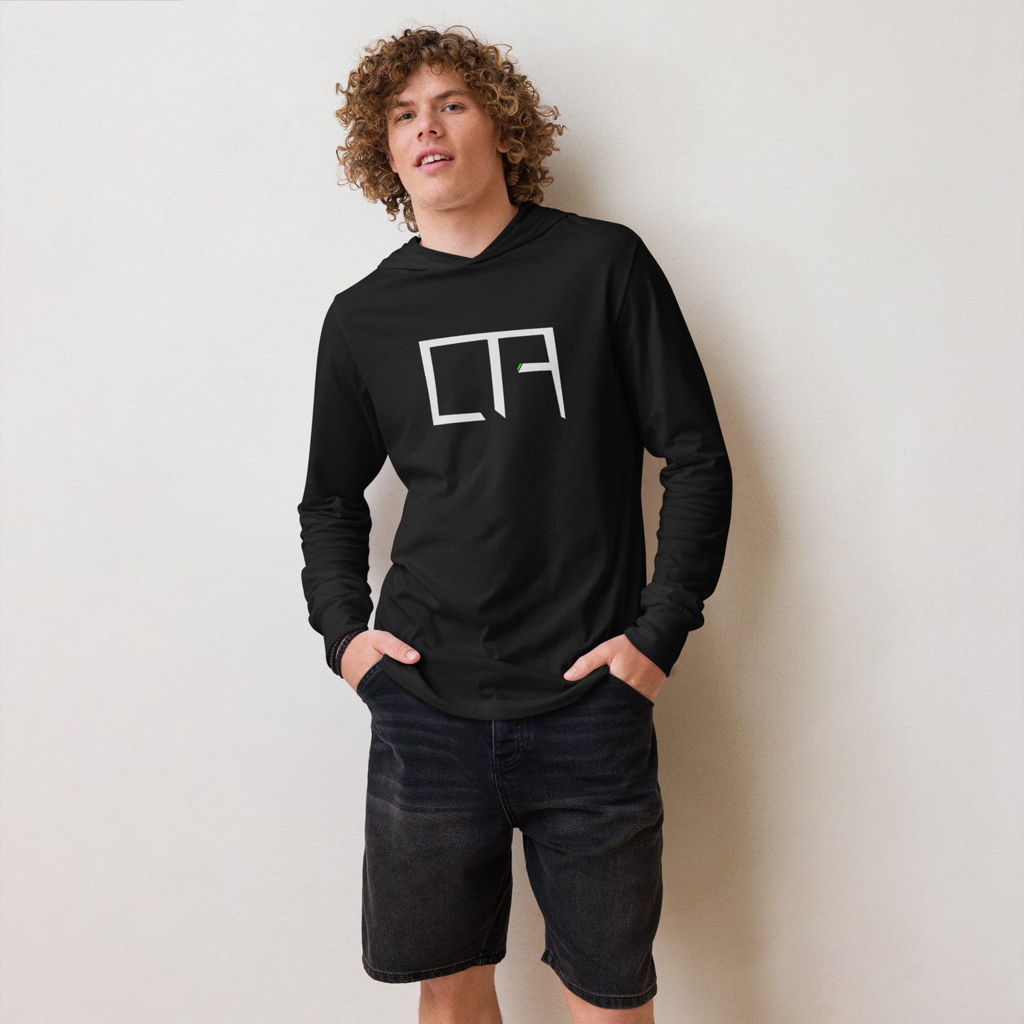 FRAGMENTED LONGSLEEVE HOODED TEE