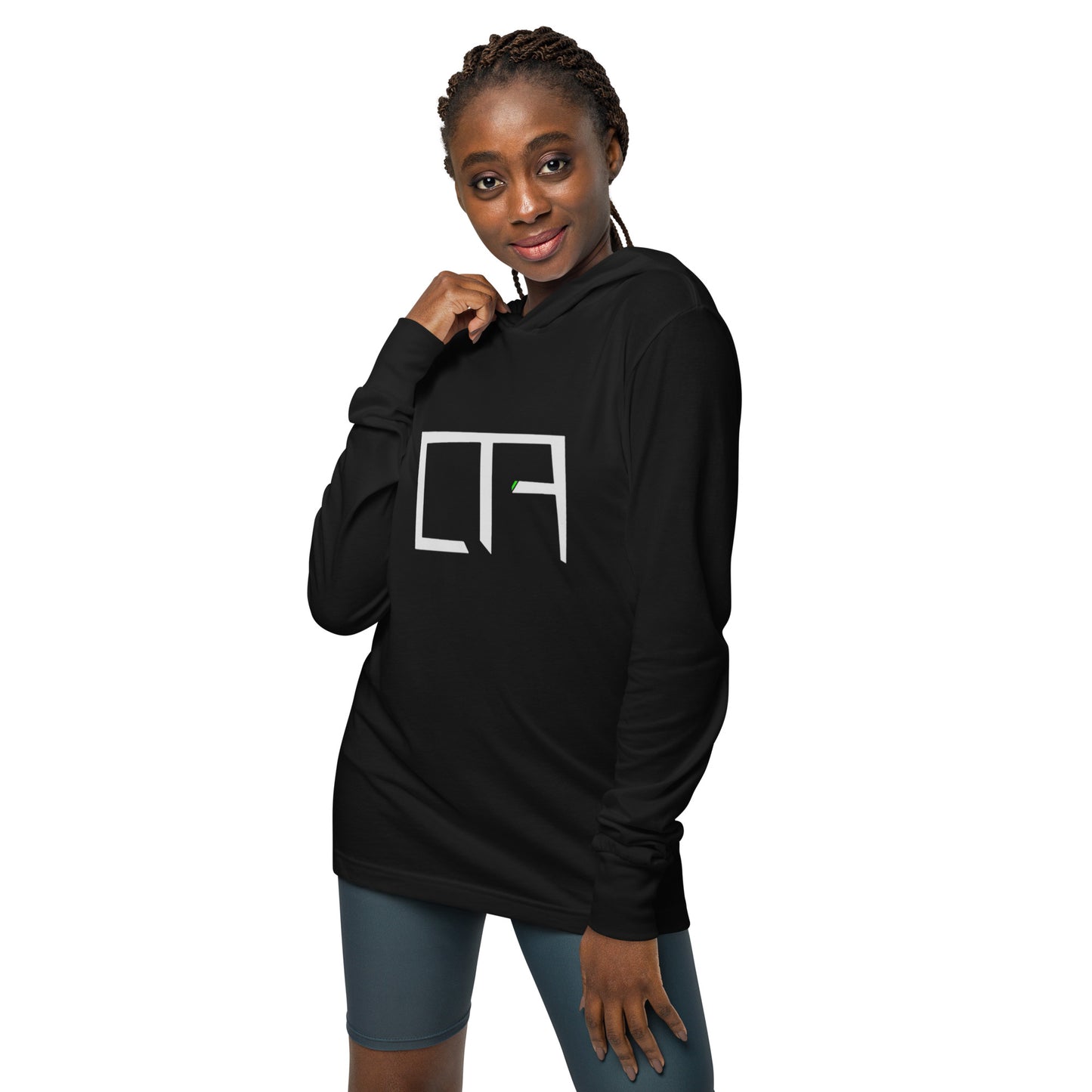 FRAGMENTED LONGSLEEVE HOODED TEE