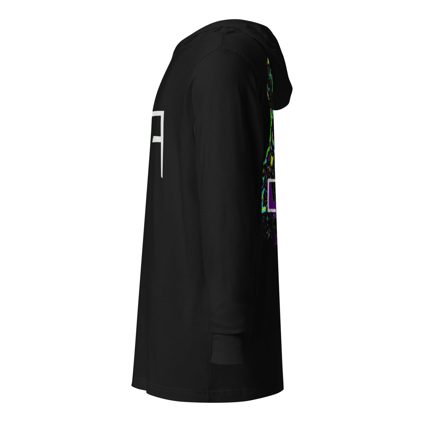FRAGMENTED LONGSLEEVE HOODED TEE